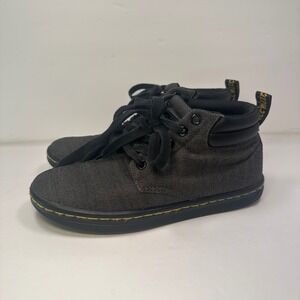 Dr Martens Unisex Canvas Chukka Boots Black Yellow Stitch Lace Up Size 6womens‎